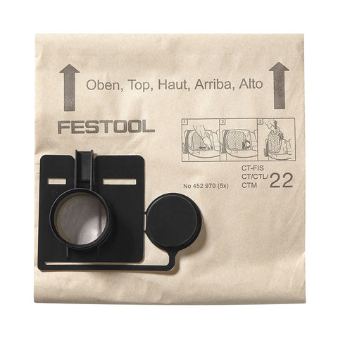 Festool CT 22 Replacement Filter Bags - 5 Pack