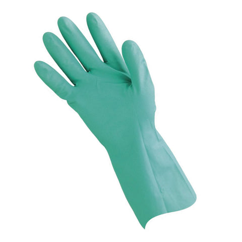 Green Nitrile 33's - Heavy Duty Flock-lined Gloves
