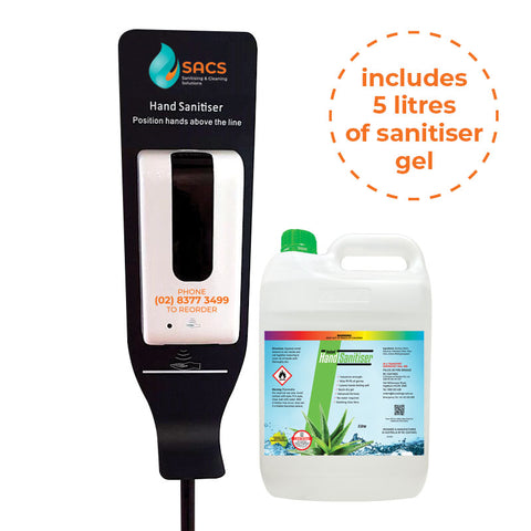 SACS Electronic Sanitiser Dispenser Stand + Sanitiser (Sanitising and Cleaning Solutions)